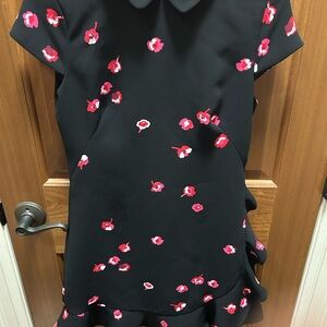 Kate Spade Black and Pink Sheath Dress with Peter Pan Collar
